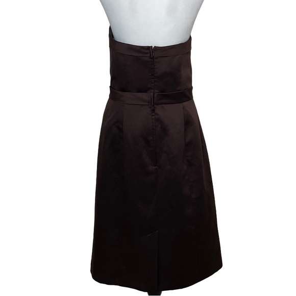 Alfred Angelo Rich Mocha Bow Gown Bridesmaid Strapless Dress - Picture 3 of 4